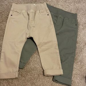 Unisex Baby Khaki Jogger Pants- 18m